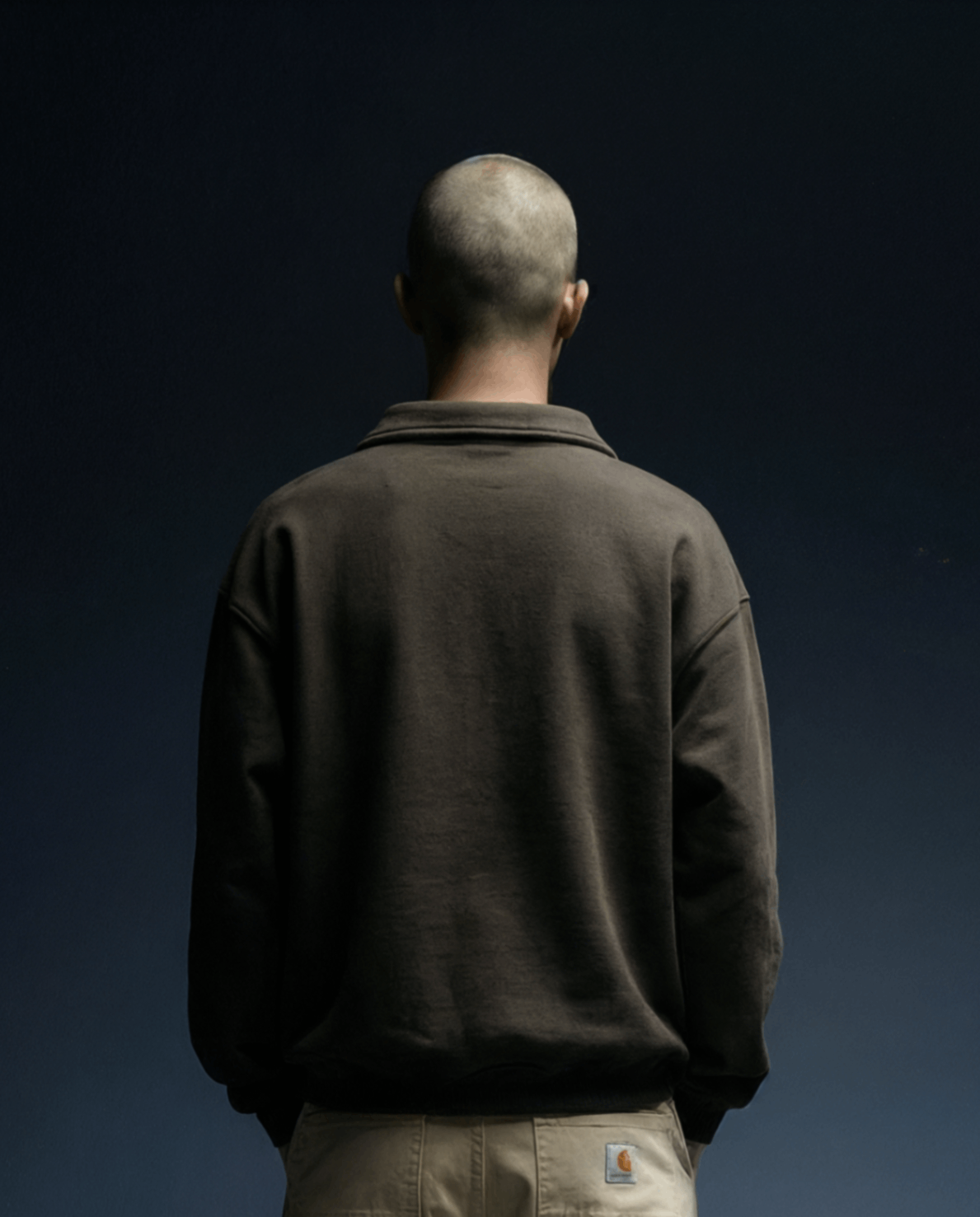 Polo Collar Sweatshirt Brown